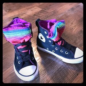 Girls size 11 rainbow tongue CONVERSE